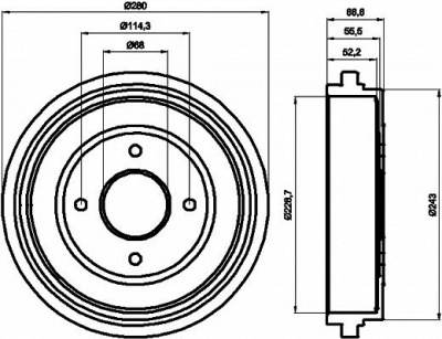 HELLA PAGID 8dt355300321 -  Тормозной барабан